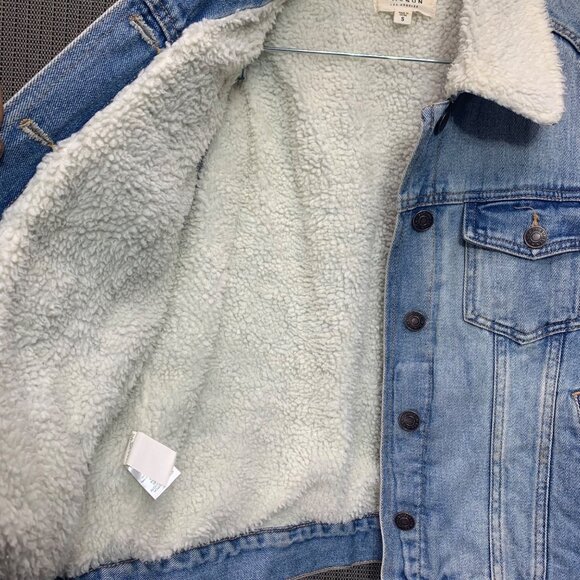 Pacsun Sherpa-Lined Denim Jacket With Button Closure Size S - Picture 7 of 7